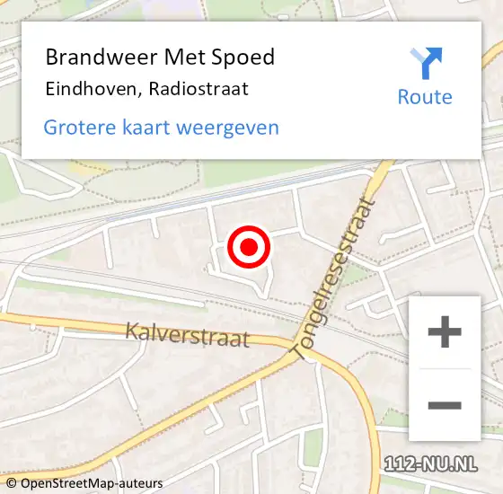 Locatie op kaart van de 112 melding: Brandweer Met Spoed Naar Eindhoven, Radiostraat op 8 januari 2024 01:45