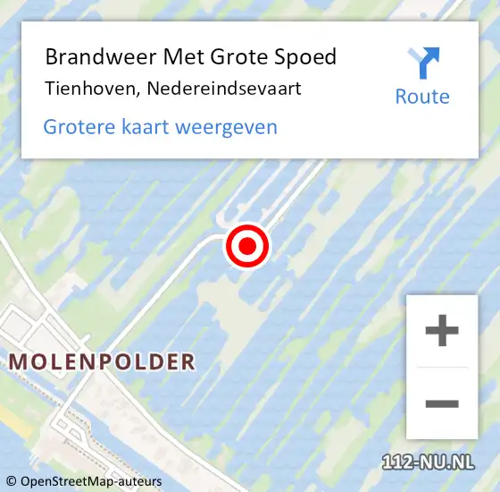 Locatie op kaart van de 112 melding: Brandweer Met Grote Spoed Naar Tienhoven, Nedereindsevaart op 8 januari 2024 03:51