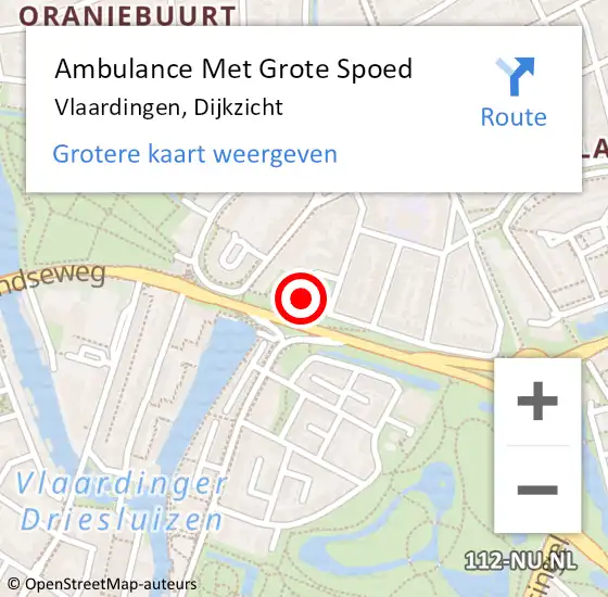 Locatie op kaart van de 112 melding: Ambulance Met Grote Spoed Naar Vlaardingen, Dijkzicht op 8 januari 2024 05:01