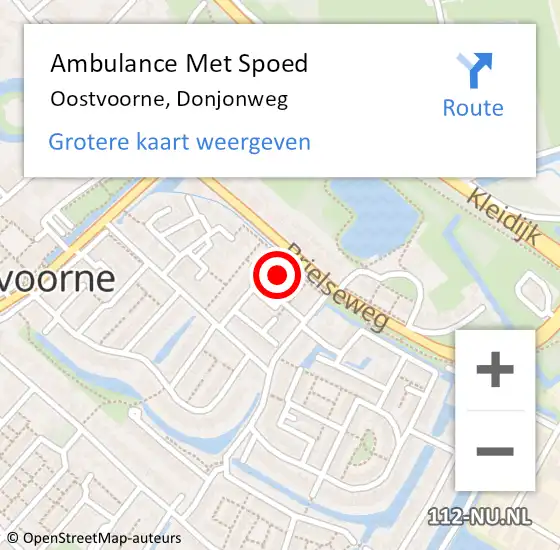 Locatie op kaart van de 112 melding: Ambulance Met Spoed Naar Oostvoorne, Donjonweg op 8 januari 2024 05:11