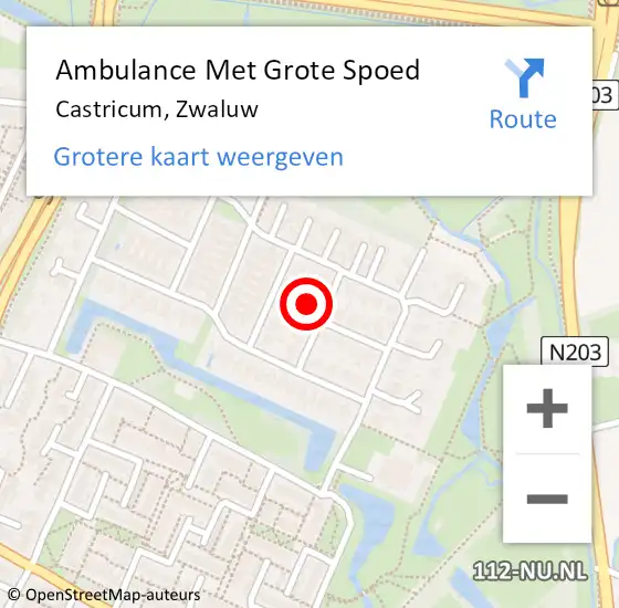 Locatie op kaart van de 112 melding: Ambulance Met Grote Spoed Naar Castricum, Zwaluw op 8 januari 2024 05:30