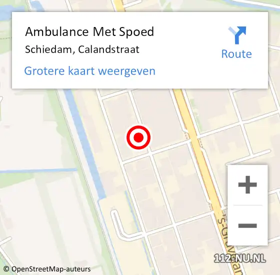 Locatie op kaart van de 112 melding: Ambulance Met Spoed Naar Schiedam, Calandstraat op 8 januari 2024 07:11