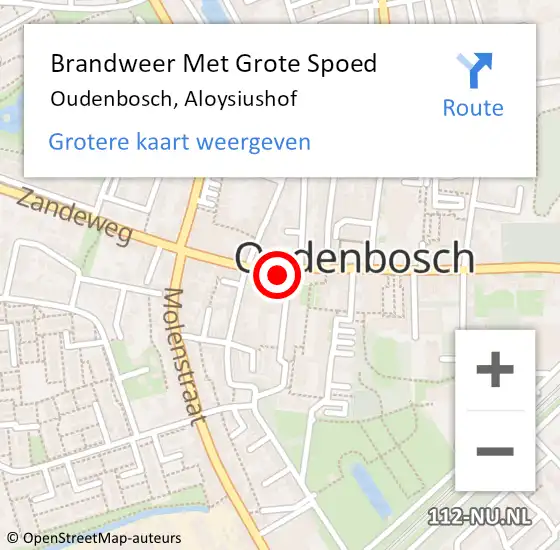 Locatie op kaart van de 112 melding: Brandweer Met Grote Spoed Naar Oudenbosch, Aloysiushof op 21 september 2014 11:28