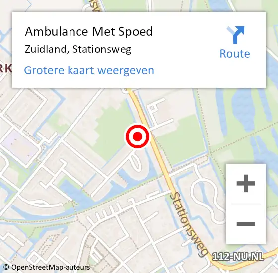 Locatie op kaart van de 112 melding: Ambulance Met Spoed Naar Zuidland, Stationsweg op 8 januari 2024 07:41