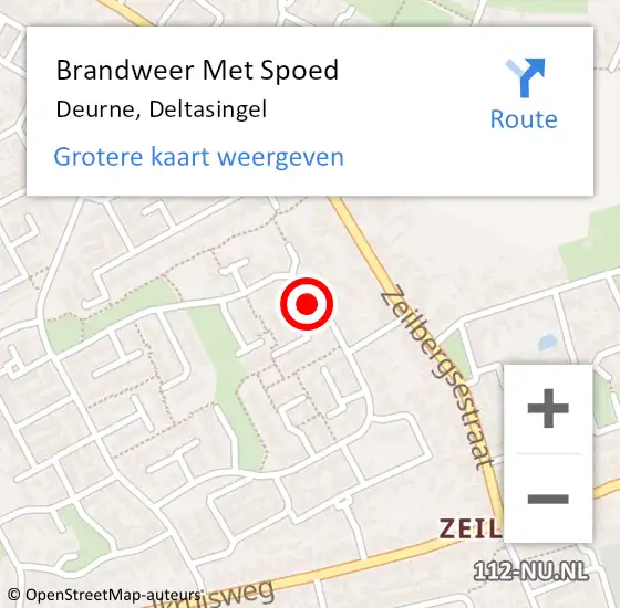 Locatie op kaart van de 112 melding: Brandweer Met Spoed Naar Deurne, Deltasingel op 8 januari 2024 08:01