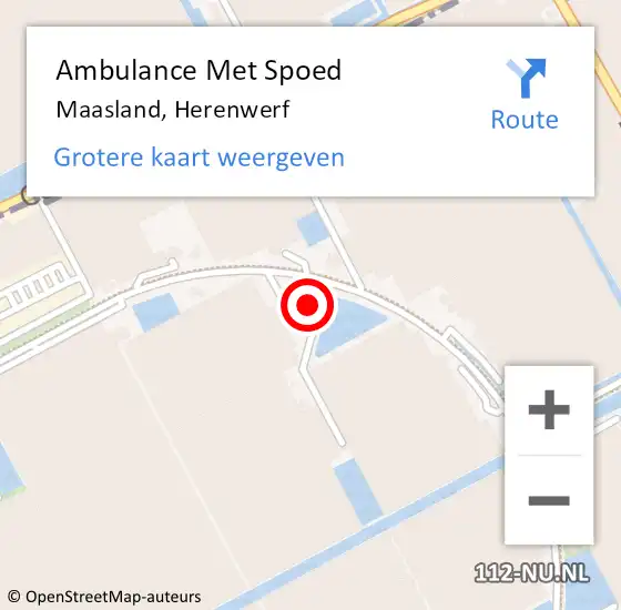 Locatie op kaart van de 112 melding: Ambulance Met Spoed Naar Maasland, Herenwerf op 8 januari 2024 08:01