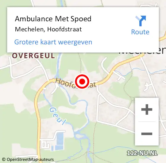 Locatie op kaart van de 112 melding: Ambulance Met Spoed Naar Mechelen, Hoofdstraat op 21 september 2014 11:33