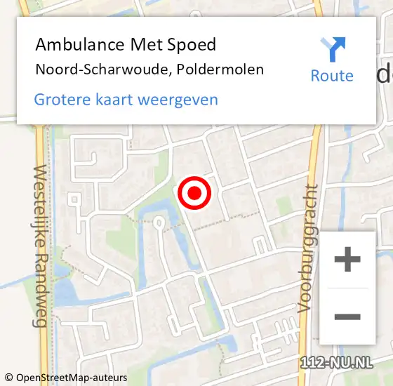 Locatie op kaart van de 112 melding: Ambulance Met Spoed Naar Noord-Scharwoude, Poldermolen op 8 januari 2024 08:25