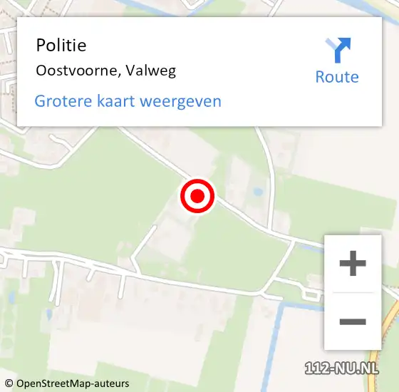 Locatie op kaart van de 112 melding: Politie Oostvoorne, Valweg op 8 januari 2024 08:44