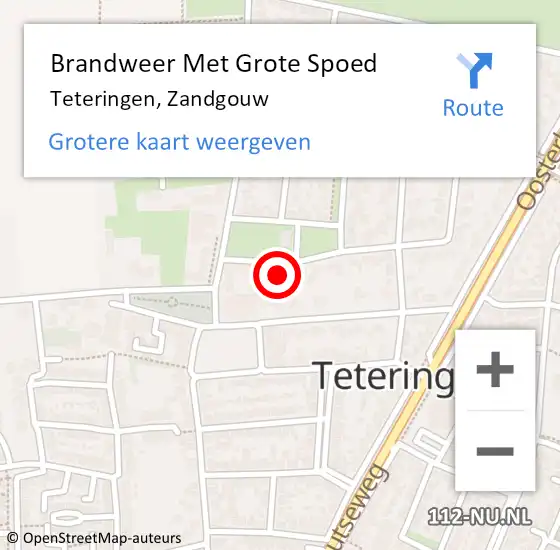 Locatie op kaart van de 112 melding: Brandweer Met Grote Spoed Naar Teteringen, Zandgouw op 8 januari 2024 08:48