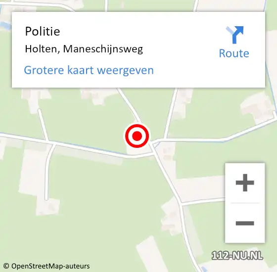 Locatie op kaart van de 112 melding: Politie Holten, Maneschijnsweg op 8 januari 2024 08:50