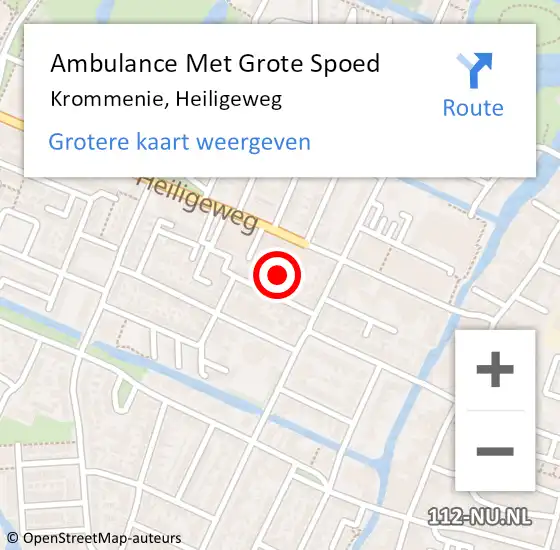 Locatie op kaart van de 112 melding: Ambulance Met Grote Spoed Naar Krommenie, Heiligeweg op 8 januari 2024 09:07