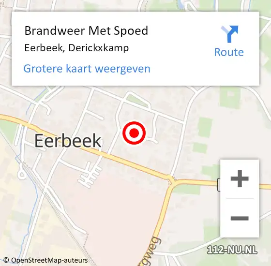 Locatie op kaart van de 112 melding: Brandweer Met Spoed Naar Eerbeek, Derickxkamp op 8 januari 2024 09:15