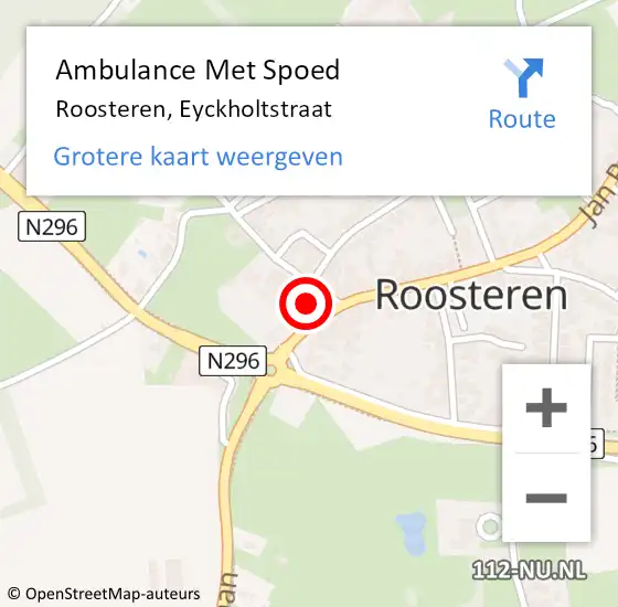 Locatie op kaart van de 112 melding: Ambulance Met Spoed Naar Roosteren, Eyckholtstraat op 21 september 2014 11:42