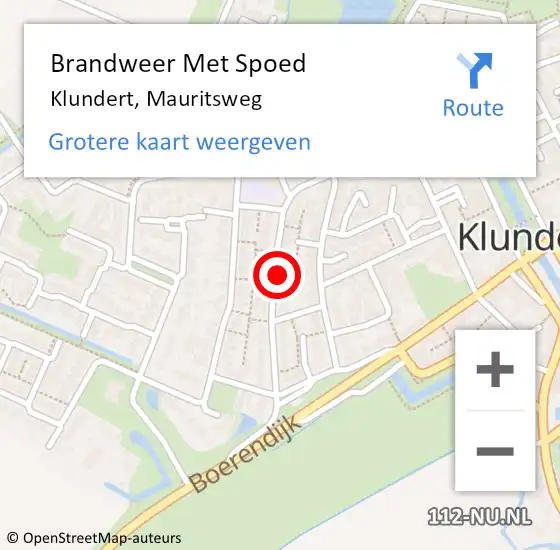 Locatie op kaart van de 112 melding: Brandweer Met Spoed Naar Klundert, Mauritsweg op 8 januari 2024 09:43