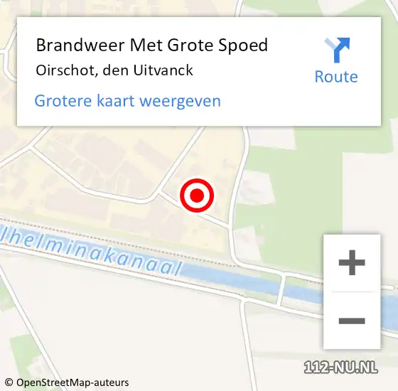 Locatie op kaart van de 112 melding: Brandweer Met Grote Spoed Naar Oirschot, den Uitvanck op 8 januari 2024 10:54