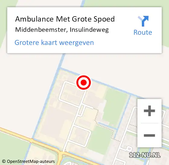 Locatie op kaart van de 112 melding: Ambulance Met Grote Spoed Naar Middenbeemster, Insulindeweg op 8 januari 2024 10:59