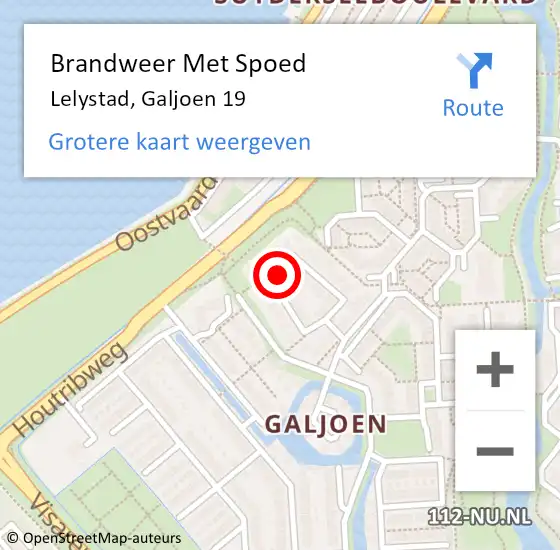 Locatie op kaart van de 112 melding: Brandweer Met Spoed Naar Lelystad, Galjoen 19 op 8 januari 2024 11:52