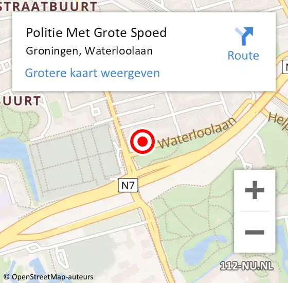 Locatie op kaart van de 112 melding: Politie Met Grote Spoed Naar Groningen, Waterloolaan op 8 januari 2024 12:55