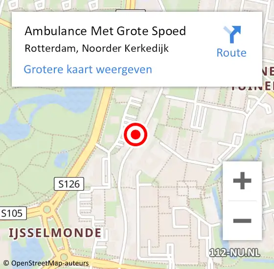 Locatie op kaart van de 112 melding: Ambulance Met Grote Spoed Naar Rotterdam, Noorder Kerkedijk op 8 januari 2024 13:02