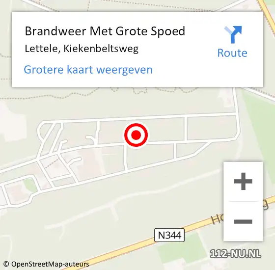 Locatie op kaart van de 112 melding: Brandweer Met Grote Spoed Naar Lettele, Kiekenbeltsweg op 8 januari 2024 13:17