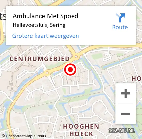 Locatie op kaart van de 112 melding: Ambulance Met Spoed Naar Hellevoetsluis, Sering op 8 januari 2024 13:51