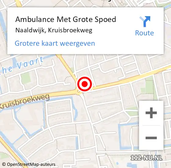 Locatie op kaart van de 112 melding: Ambulance Met Grote Spoed Naar Naaldwijk, Kruisbroekweg op 8 januari 2024 14:16