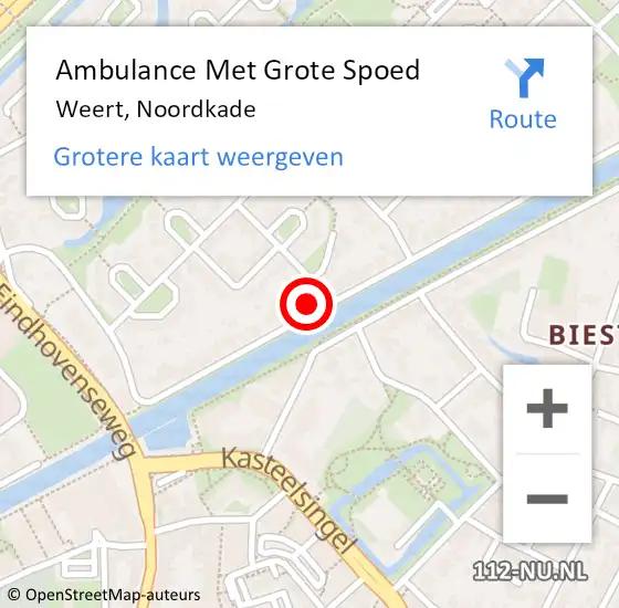 Locatie op kaart van de 112 melding: Ambulance Met Grote Spoed Naar Weert, Noordkade op 8 januari 2024 14:37