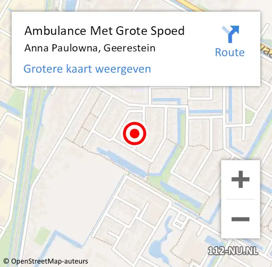 Locatie op kaart van de 112 melding: Ambulance Met Grote Spoed Naar Anna Paulowna, Geerestein op 21 september 2014 12:27