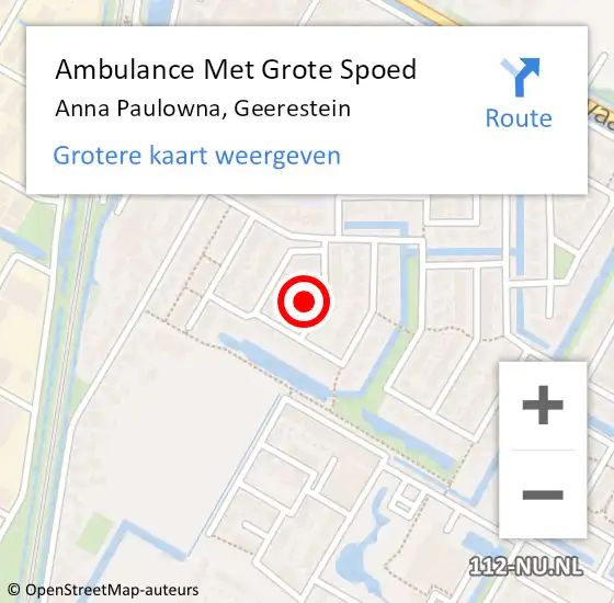 Locatie op kaart van de 112 melding: Ambulance Met Grote Spoed Naar Anna Paulowna, Geerestein op 21 september 2014 12:30