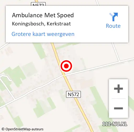 Locatie op kaart van de 112 melding: Ambulance Met Spoed Naar Koningsbosch, Kerkstraat op 8 januari 2024 16:16