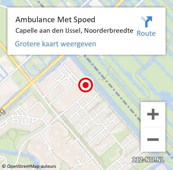 Locatie op kaart van de 112 melding: Ambulance Met Spoed Naar Capelle aan den IJssel, Noorderbreedte op 8 januari 2024 16:27