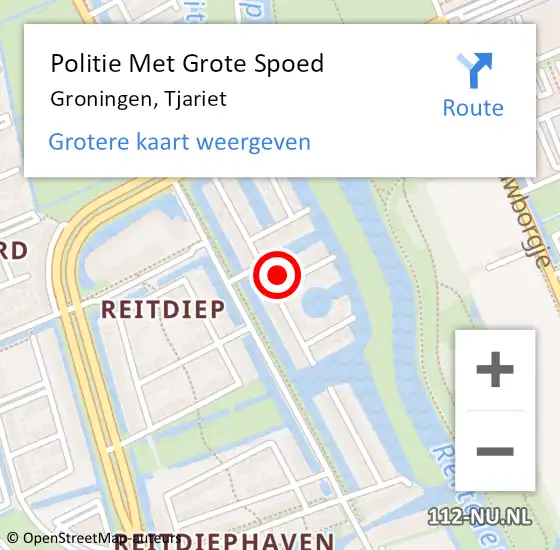 Locatie op kaart van de 112 melding: Politie Met Grote Spoed Naar Groningen, Tjariet op 8 januari 2024 16:40