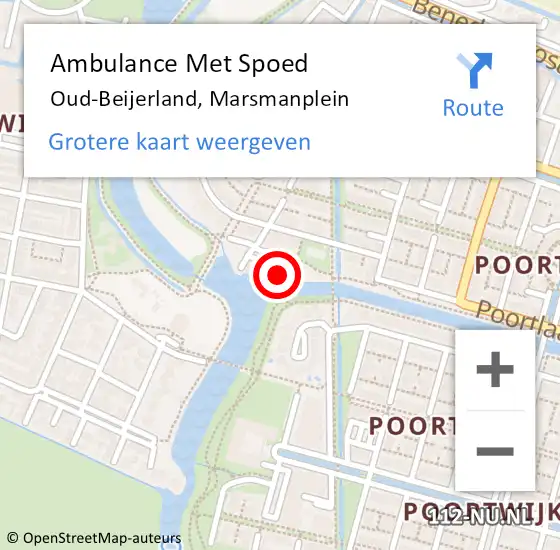 Locatie op kaart van de 112 melding: Ambulance Met Spoed Naar Oud-Beijerland, Marsmanplein op 8 januari 2024 16:45