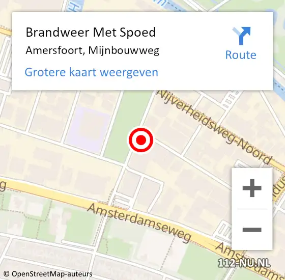 Locatie op kaart van de 112 melding: Brandweer Met Spoed Naar Amersfoort, Mijnbouwweg op 8 januari 2024 17:51