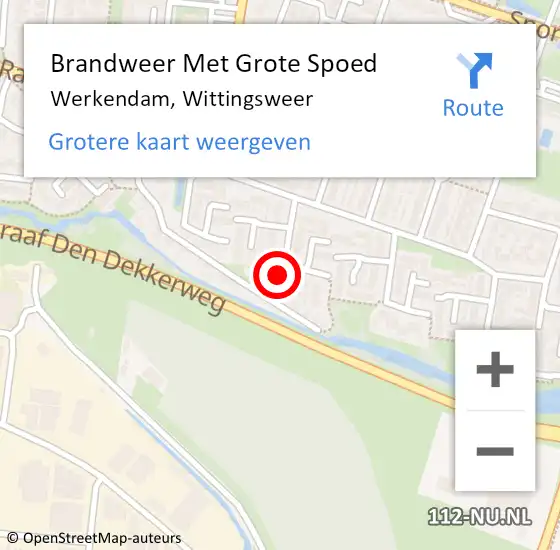 Locatie op kaart van de 112 melding: Brandweer Met Grote Spoed Naar Werkendam, Wittingsweer op 8 januari 2024 18:08