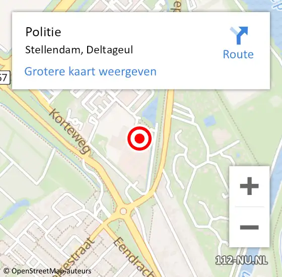 Locatie op kaart van de 112 melding: Politie Stellendam, Deltageul op 8 januari 2024 19:38