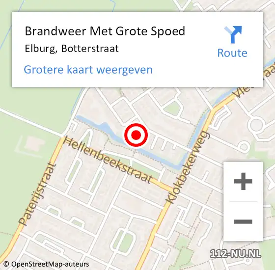 Locatie op kaart van de 112 melding: Brandweer Met Grote Spoed Naar Elburg, Botterstraat op 8 januari 2024 20:50