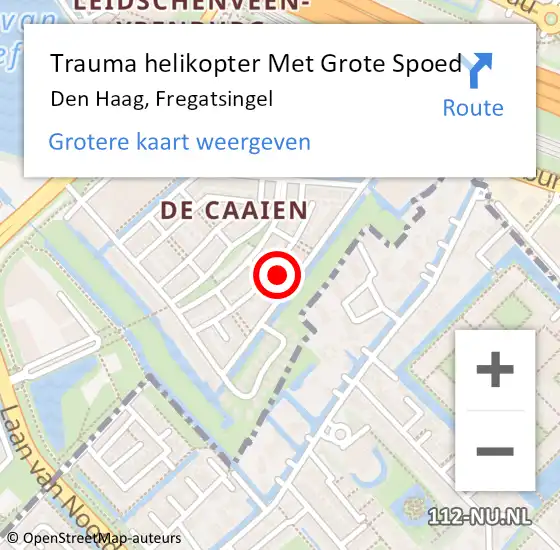 Locatie op kaart van de 112 melding: Trauma helikopter Met Grote Spoed Naar Den Haag, Fregatsingel op 8 januari 2024 20:51