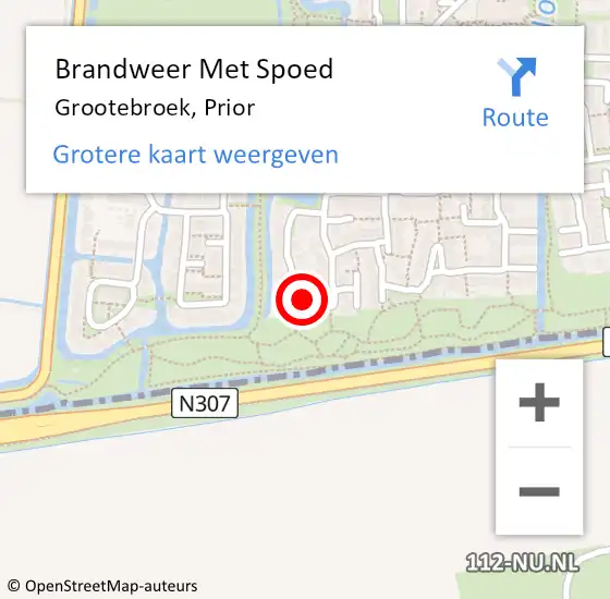 Locatie op kaart van de 112 melding: Brandweer Met Spoed Naar Grootebroek, Prior op 8 januari 2024 21:27