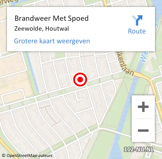 Locatie op kaart van de 112 melding: Brandweer Met Spoed Naar Zeewolde, Houtwal op 8 januari 2024 21:33