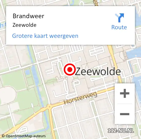 Locatie op kaart van de 112 melding: Brandweer Zeewolde op 8 januari 2024 21:51