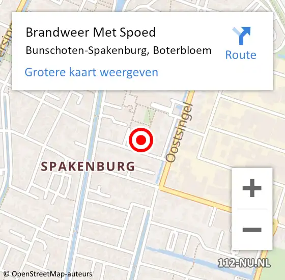 Locatie op kaart van de 112 melding: Brandweer Met Spoed Naar Bunschoten-Spakenburg, Boterbloem op 8 januari 2024 22:06