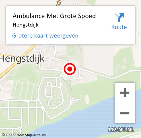 Locatie op kaart van de 112 melding: Ambulance Met Grote Spoed Naar Hengstdijk op 8 januari 2024 23:14