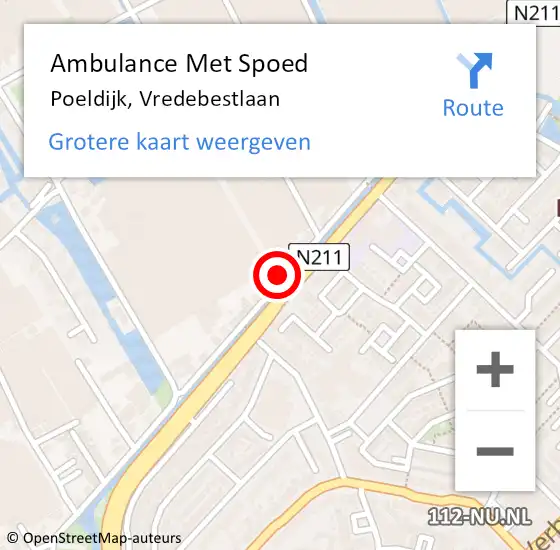 Locatie op kaart van de 112 melding: Ambulance Met Spoed Naar Poeldijk, Vredebestlaan op 9 januari 2024 00:23