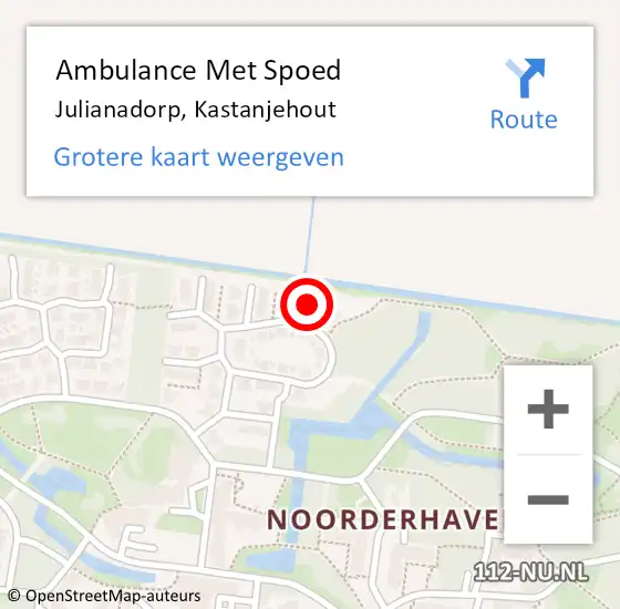 Locatie op kaart van de 112 melding: Ambulance Met Spoed Naar Julianadorp, Kastanjehout op 9 januari 2024 02:22