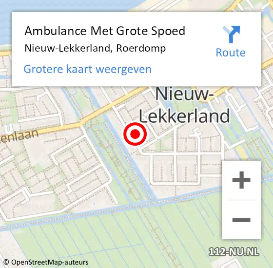 Locatie op kaart van de 112 melding: Ambulance Met Grote Spoed Naar Nieuw-Lekkerland, Roerdomp op 9 januari 2024 03:49