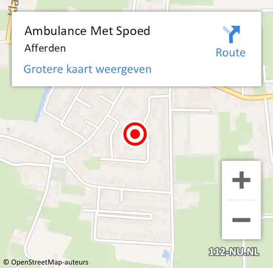 Locatie op kaart van de 112 melding: Ambulance Met Spoed Naar Afferden op 9 januari 2024 04:18