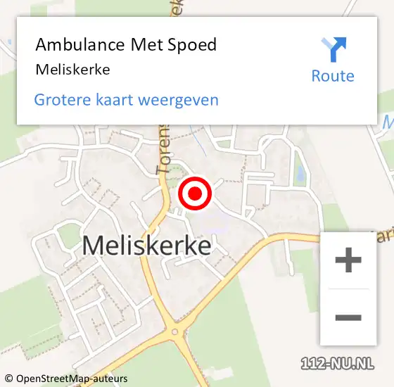 Locatie op kaart van de 112 melding: Ambulance Met Spoed Naar Meliskerke op 9 januari 2024 05:20