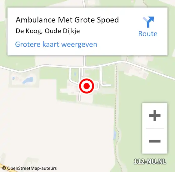 Locatie op kaart van de 112 melding: Ambulance Met Grote Spoed Naar De Koog, Oude Dijkje op 9 januari 2024 05:57